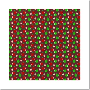 Green and Red Apple Pattern Posters and Art